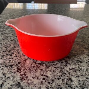 Vintage Pyrex Red Friendship Ceramic Baking Dish